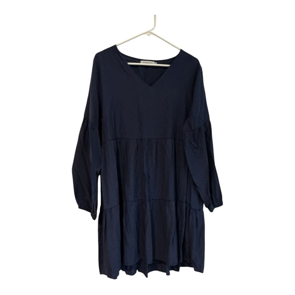 Misslook Navy Blue Tiered Babydoll Long Sleeve Dress Size XL - Picture 2 of 7